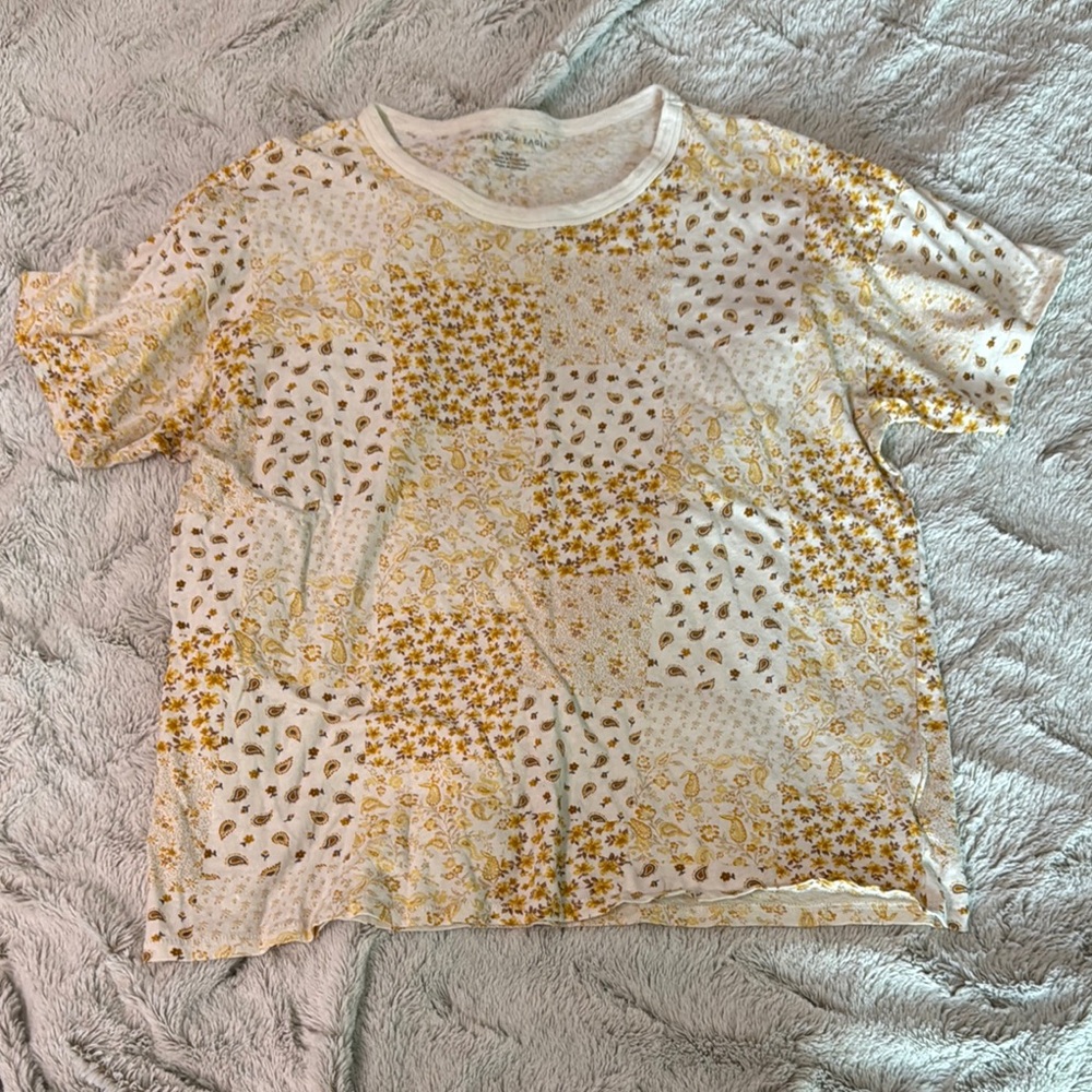American Eagle patchwork  Shirt - Yellow & White